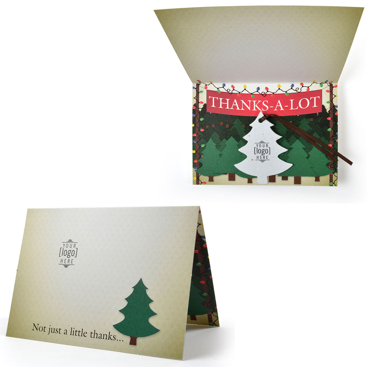 Holiday Card with Custom Seeded Ornament Two Sides