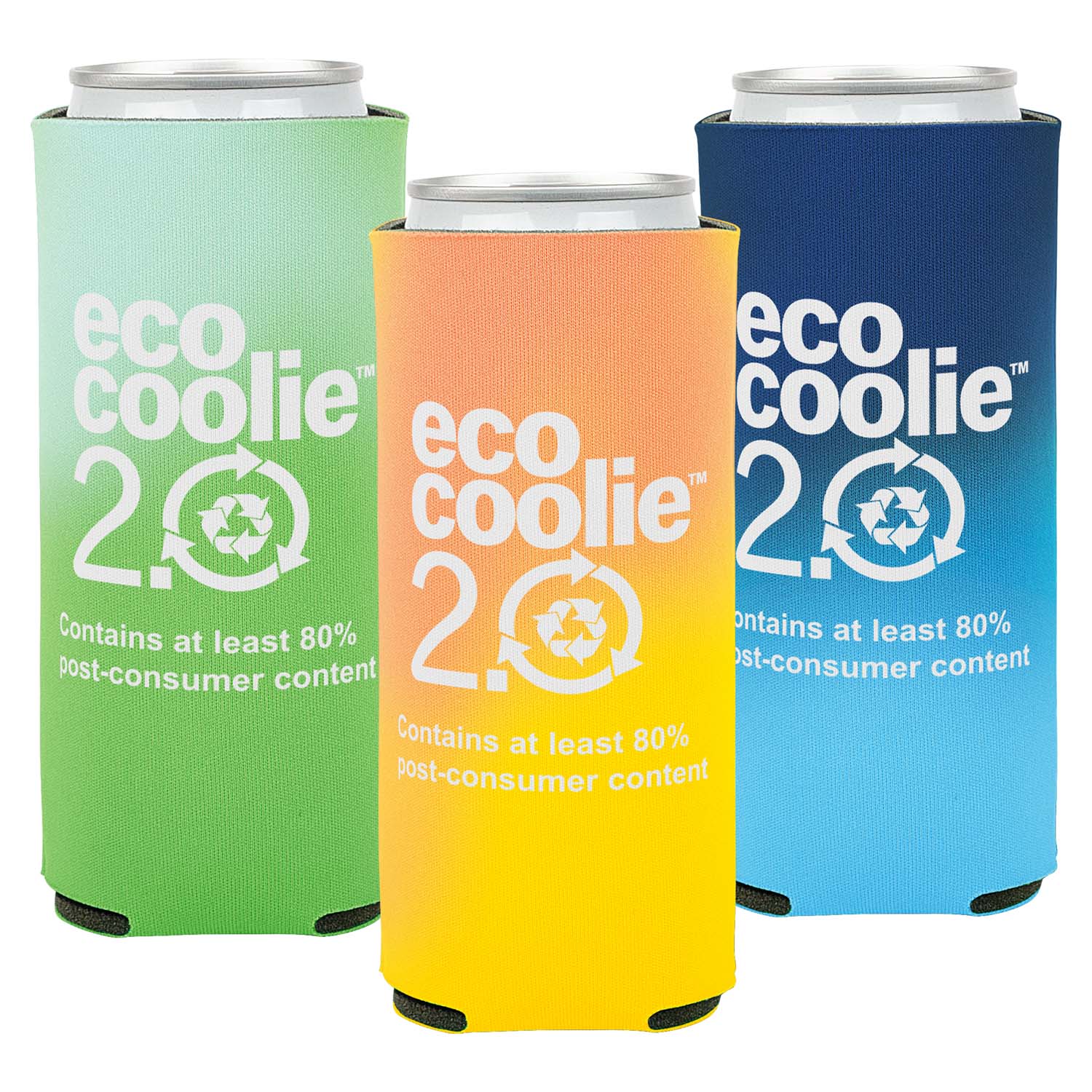 Recycled Scuba Slim Can Eco Coolie | Full Color 
