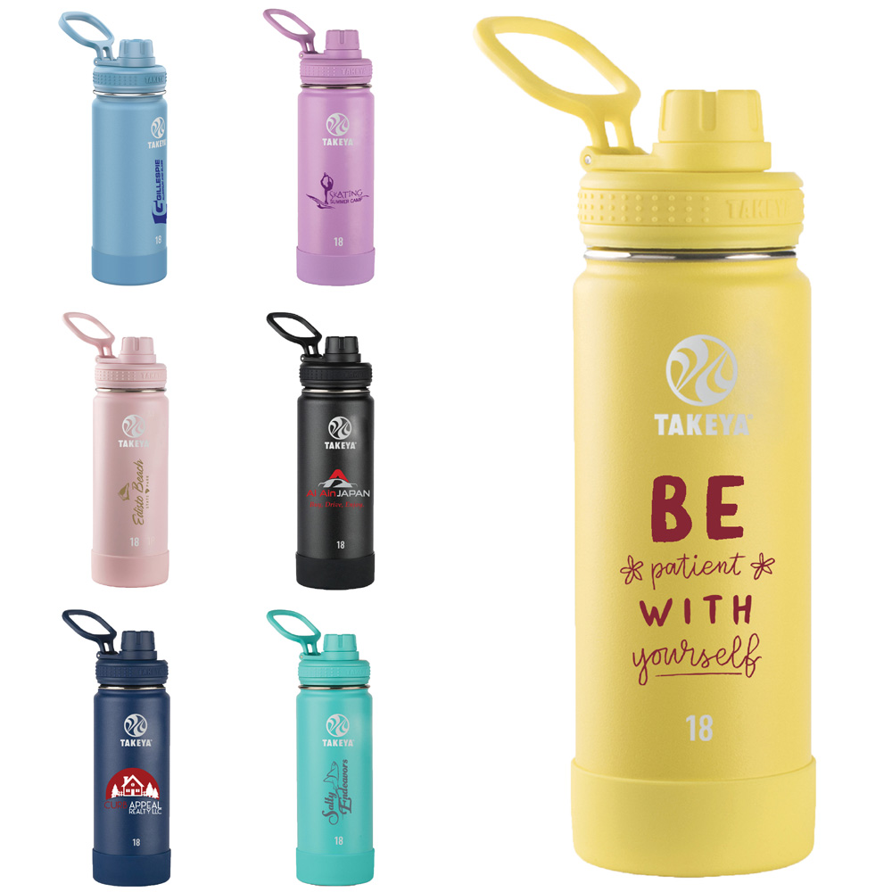 Custom Takeya® Insulated Water Bottle with Spout Lid | 18 oz