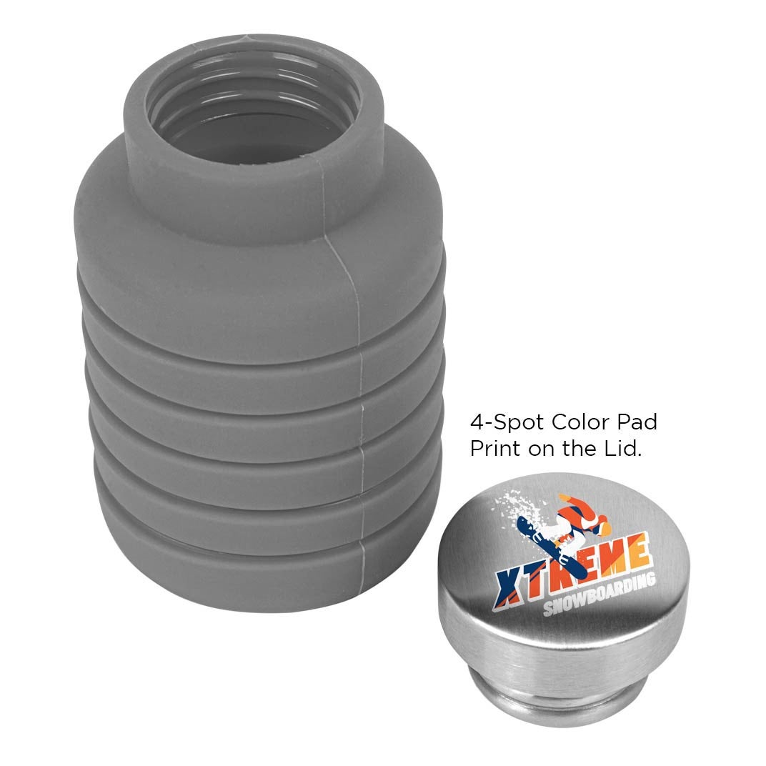 Logo Collapsible Silicone Water Bottles (17 Oz.)