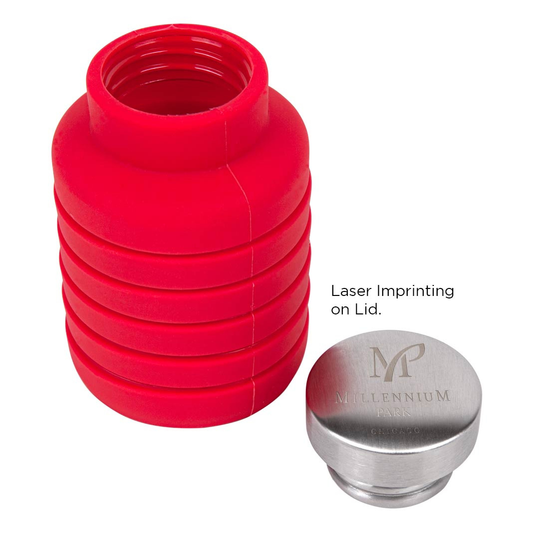17 oz Collapsible Silicone Travel Water Bottle Laser Engraved