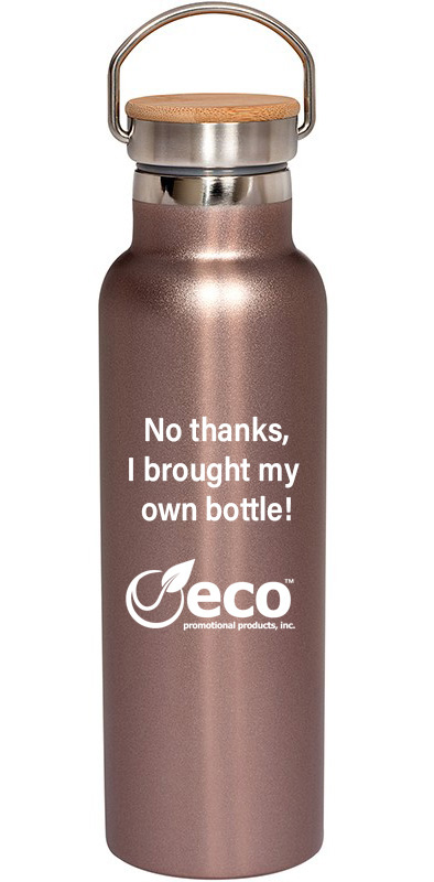 20 oz stainless steel vacuum insulated water bottle with bamboo lid