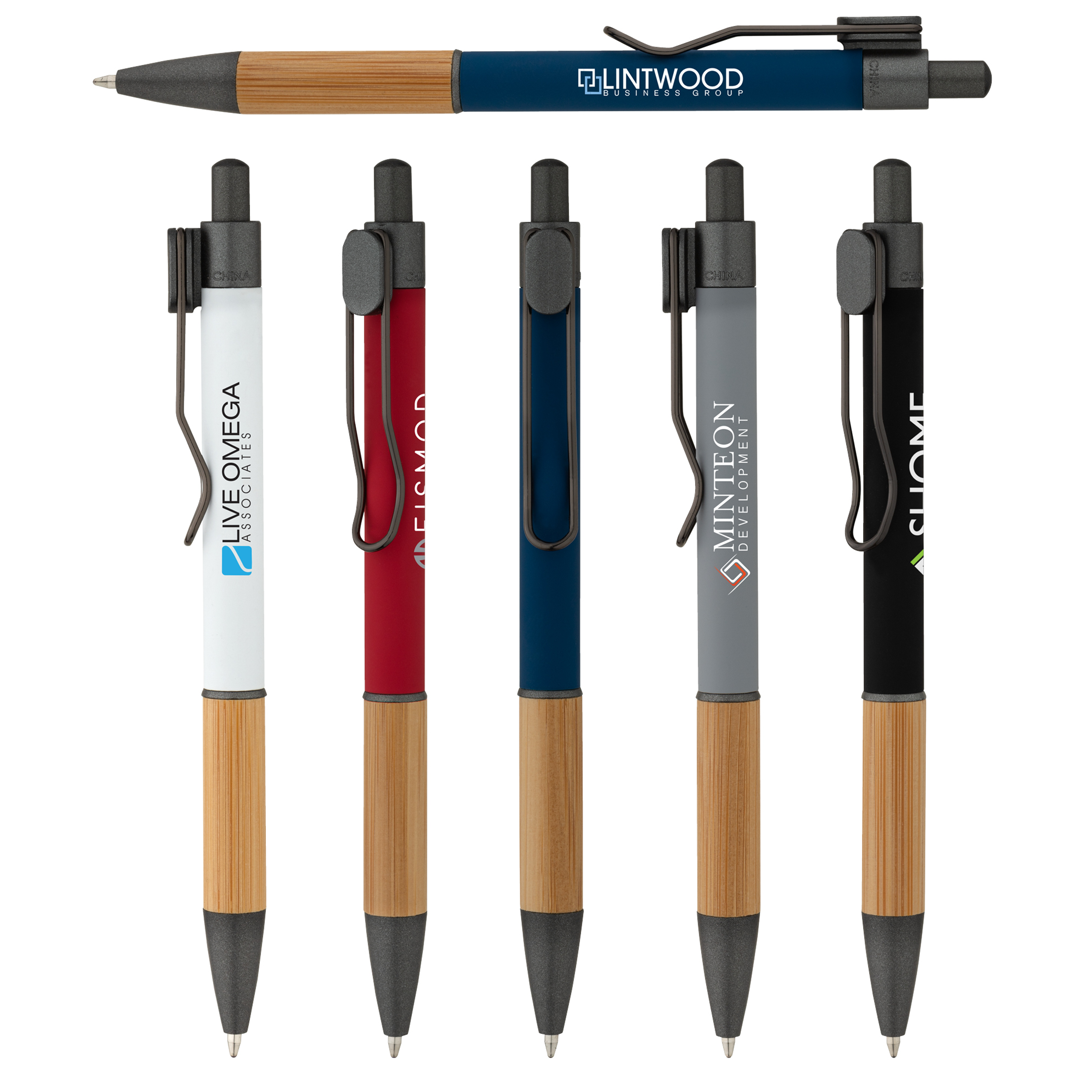 Custom Aluminum Pen with Bamboo Grip
