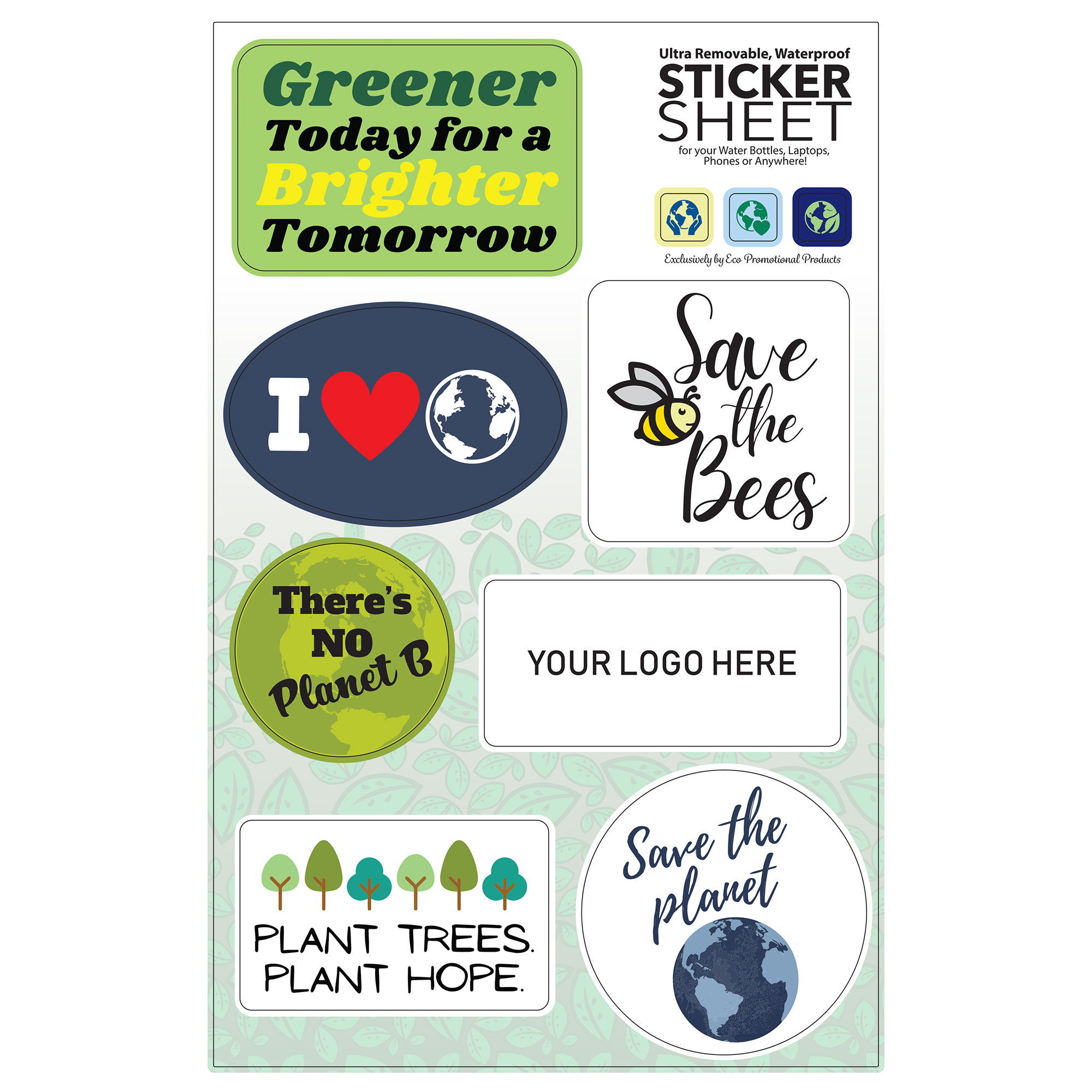 Earth Day Stickers Sheet | USA Made | Full Color | 7" x 11"