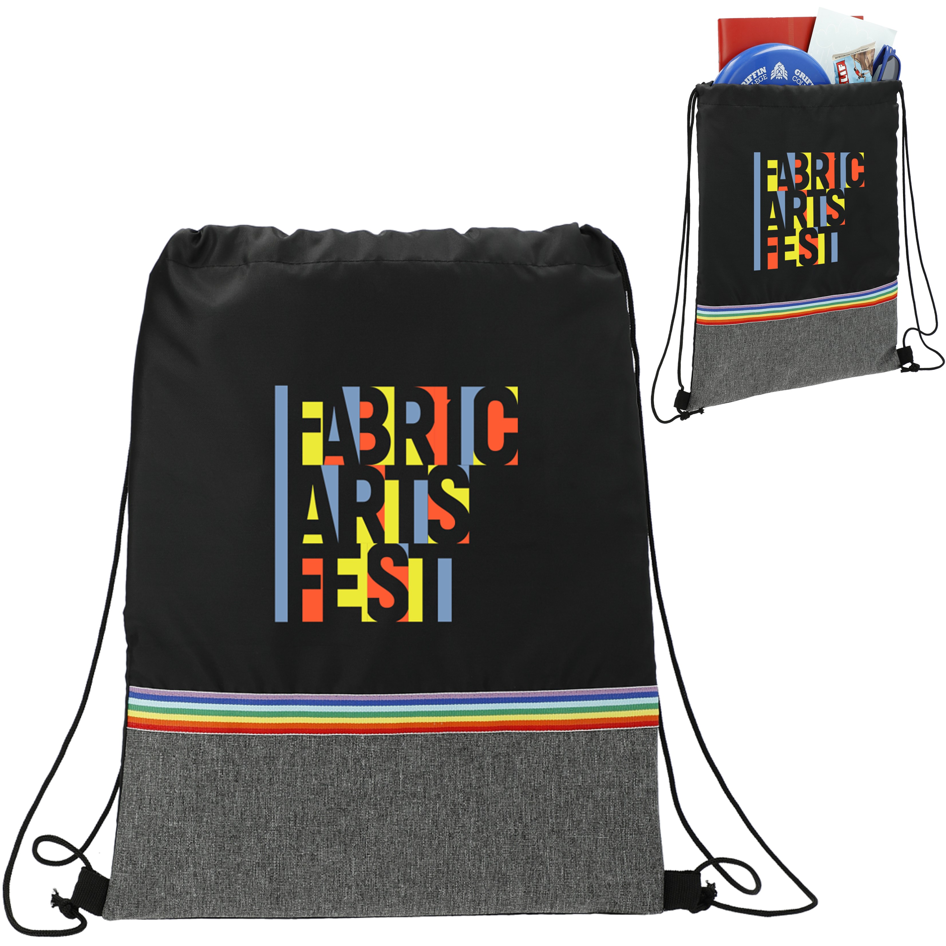 RPET Rainbow Drawstring Backpack | Recycled | 16x13