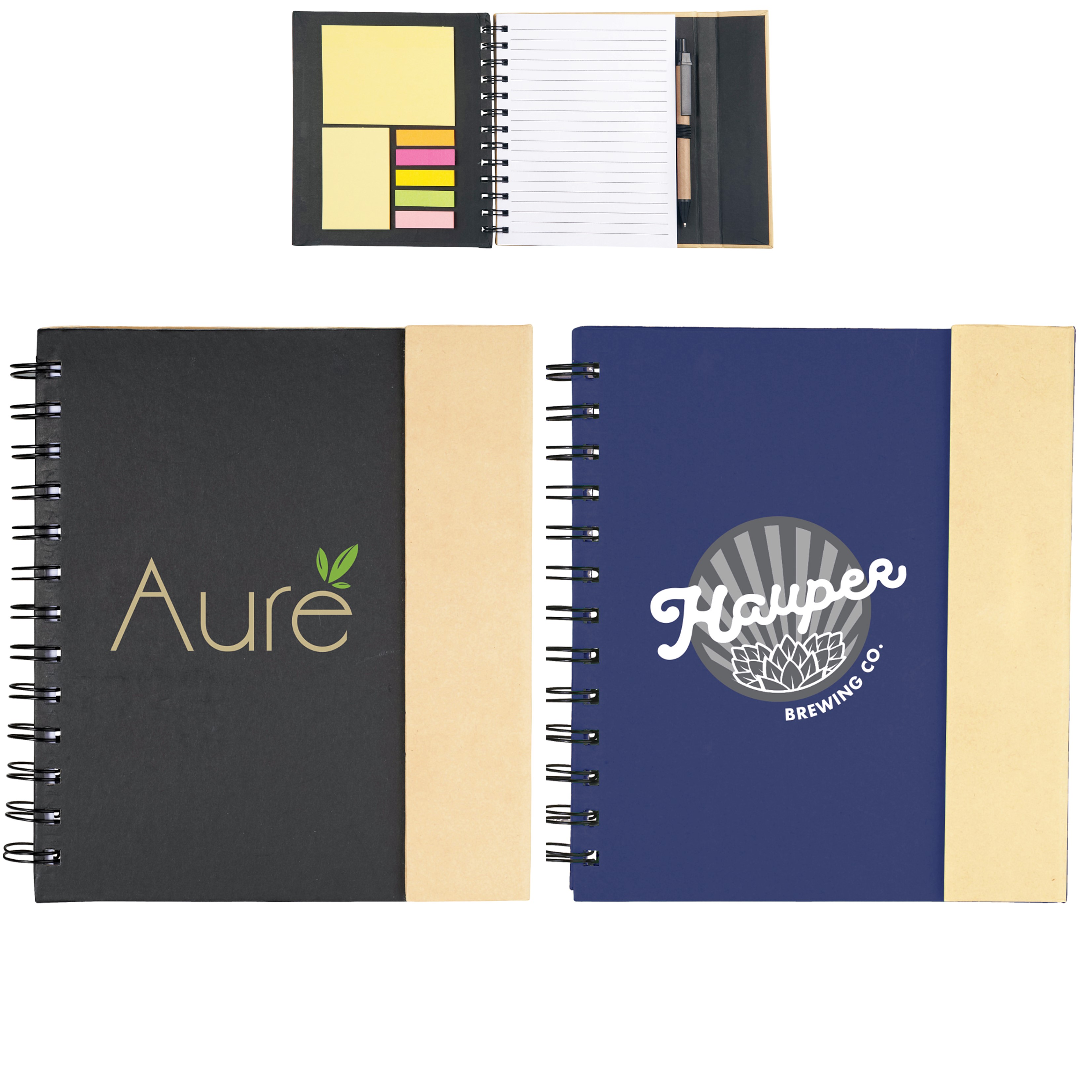 Recycled Cardboard Notebook Notes Pen Set | 7x6