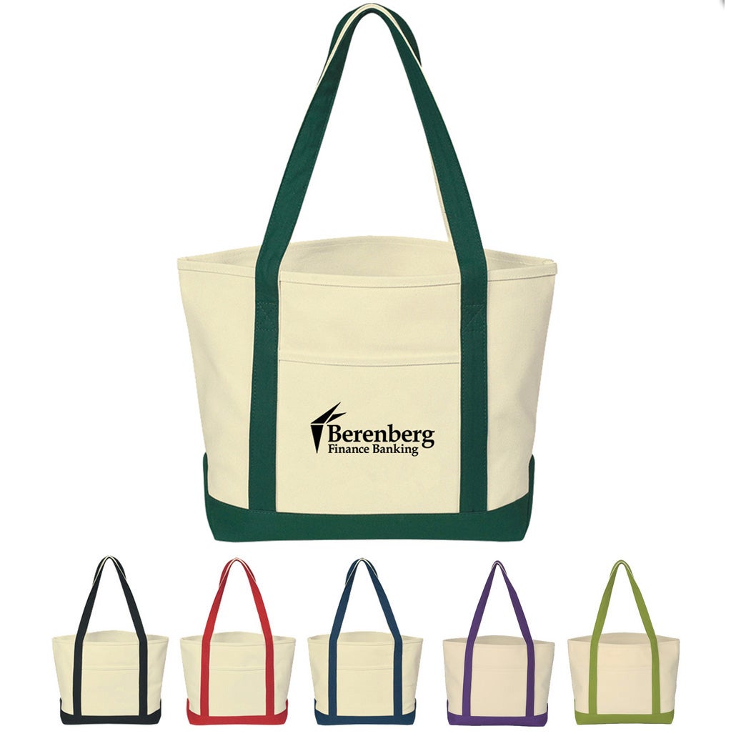 Custom Boat Tote Cotton Canvas Bags 20x13x7