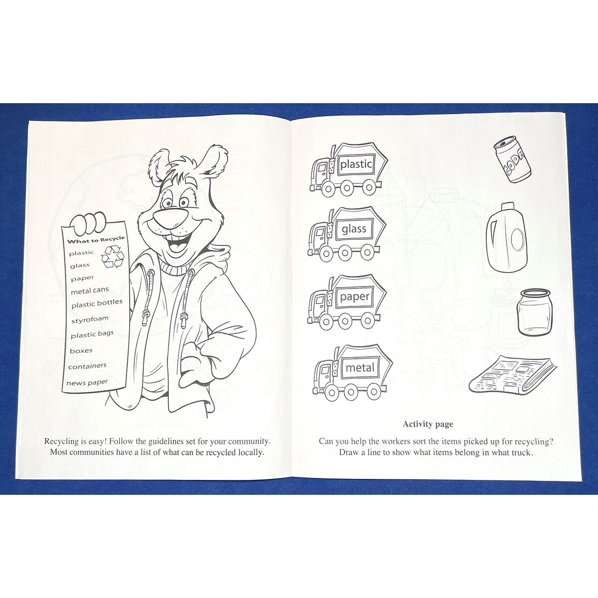 Recycling Custom Activity Book for Kids - Inside
