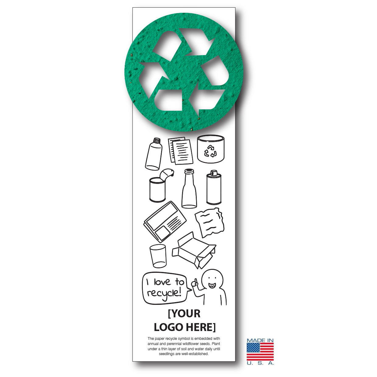 Color - Then Plant™ America Recycles Seeded Bookmarks | USA Made