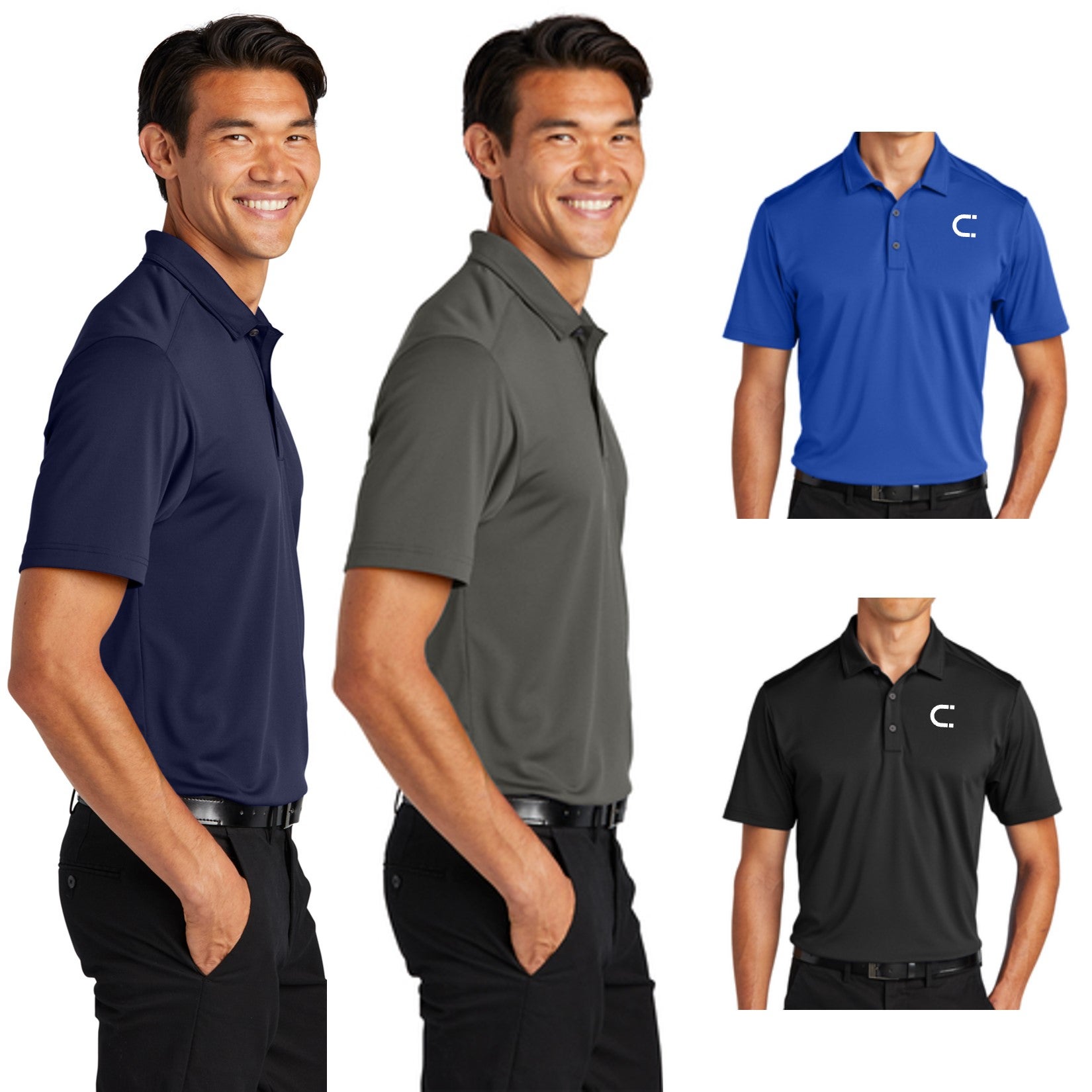 4.9oz Recycled carbon free unisex polo sustainable custom