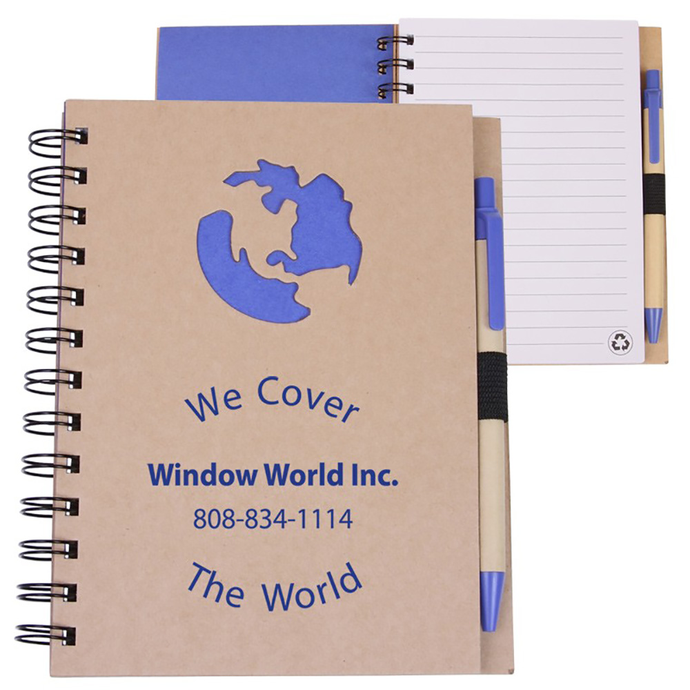 Recycled Notebook Die Cut Earth Shape Design