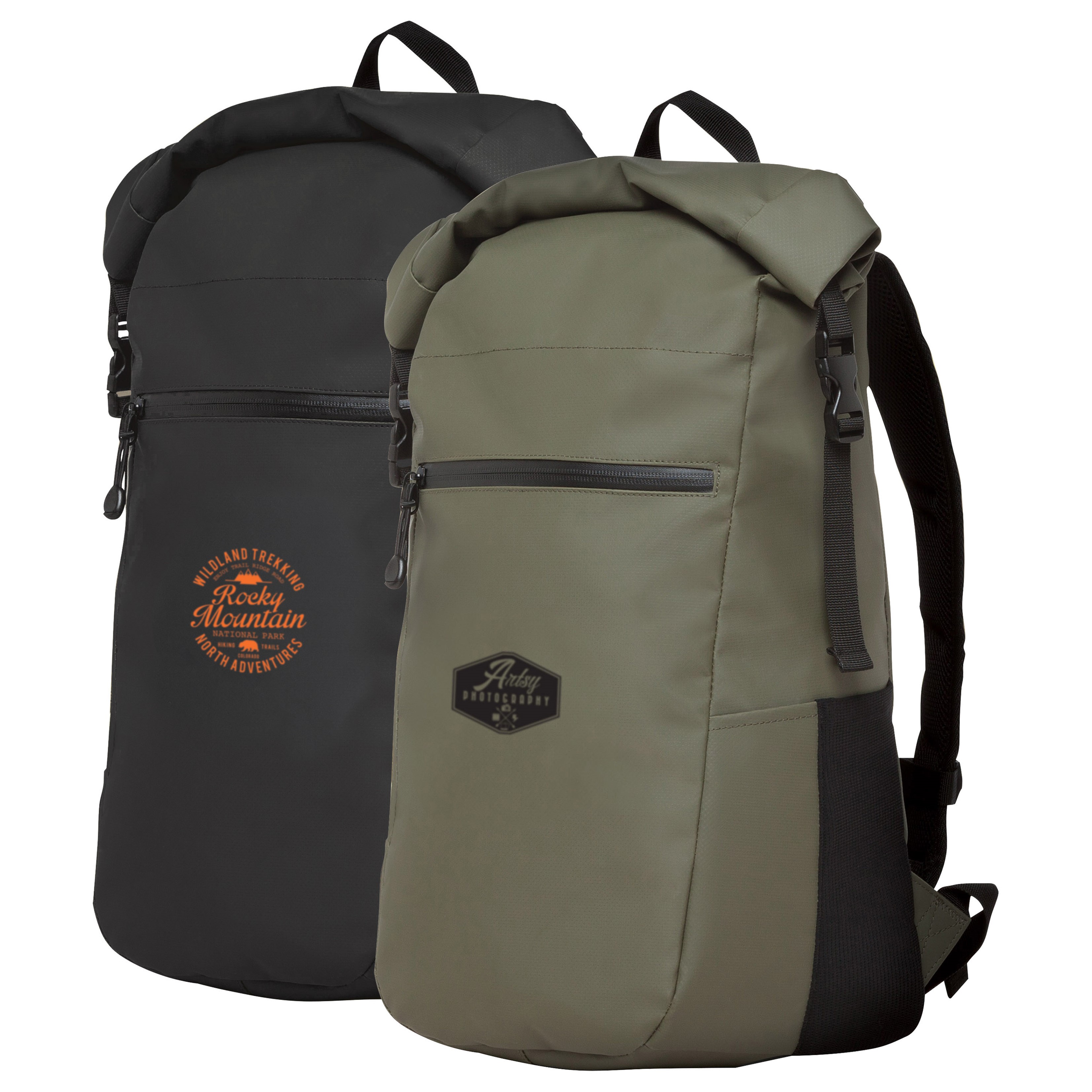 Custom Branded Water Resistant Roll-Top Backpack | 10x26