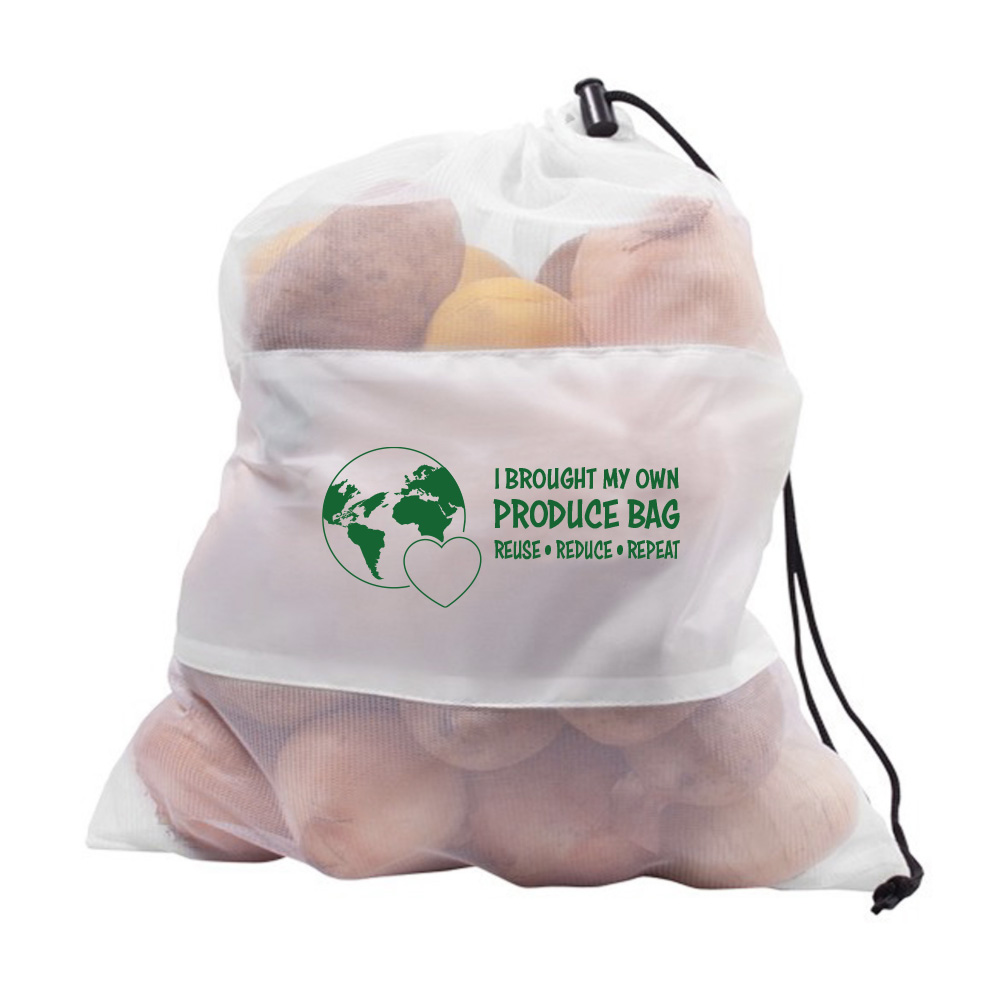 Custom Earth Day Mesh Produce Bag 15x16