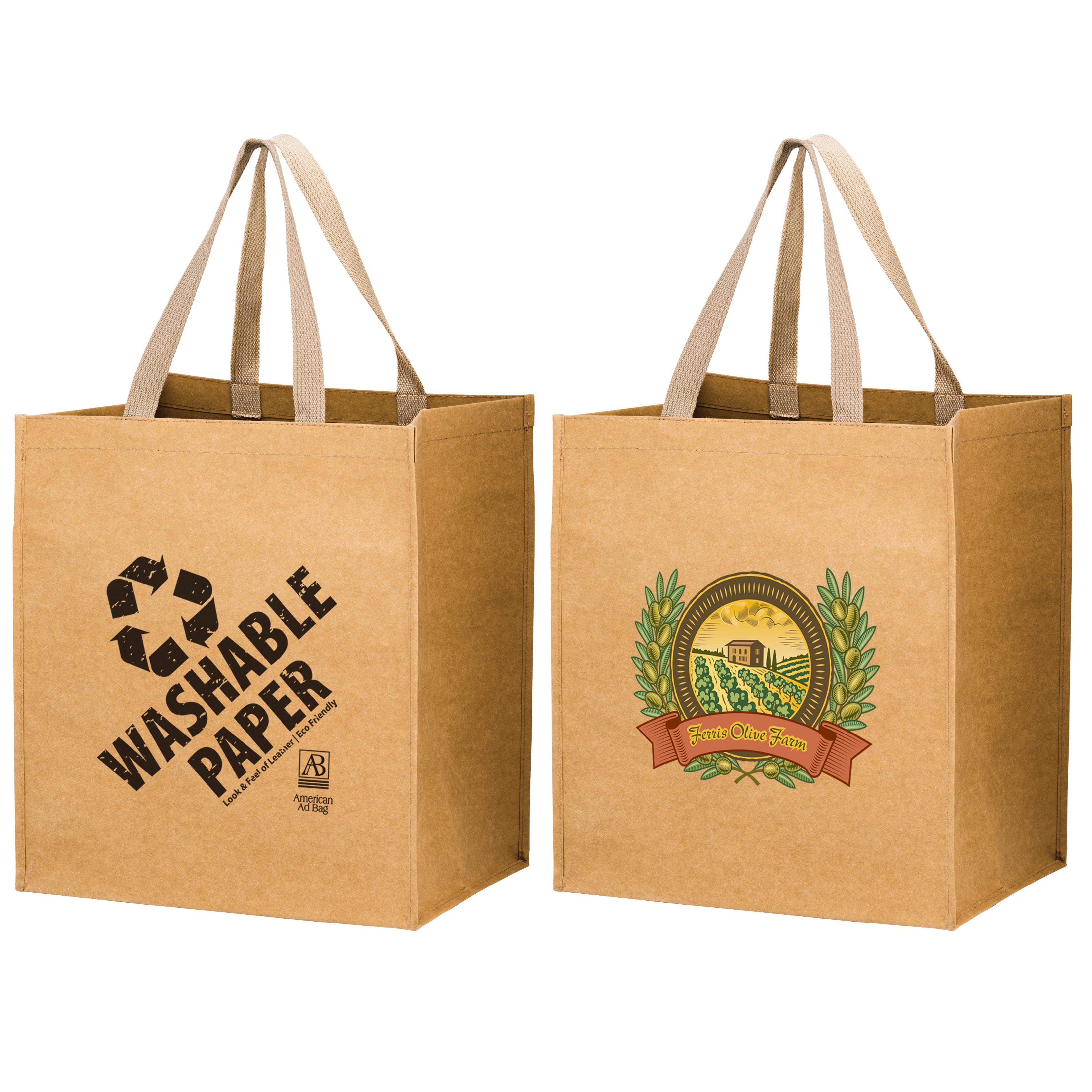 Kraft Paper Tote Bag | Web Handle | 13x10x15