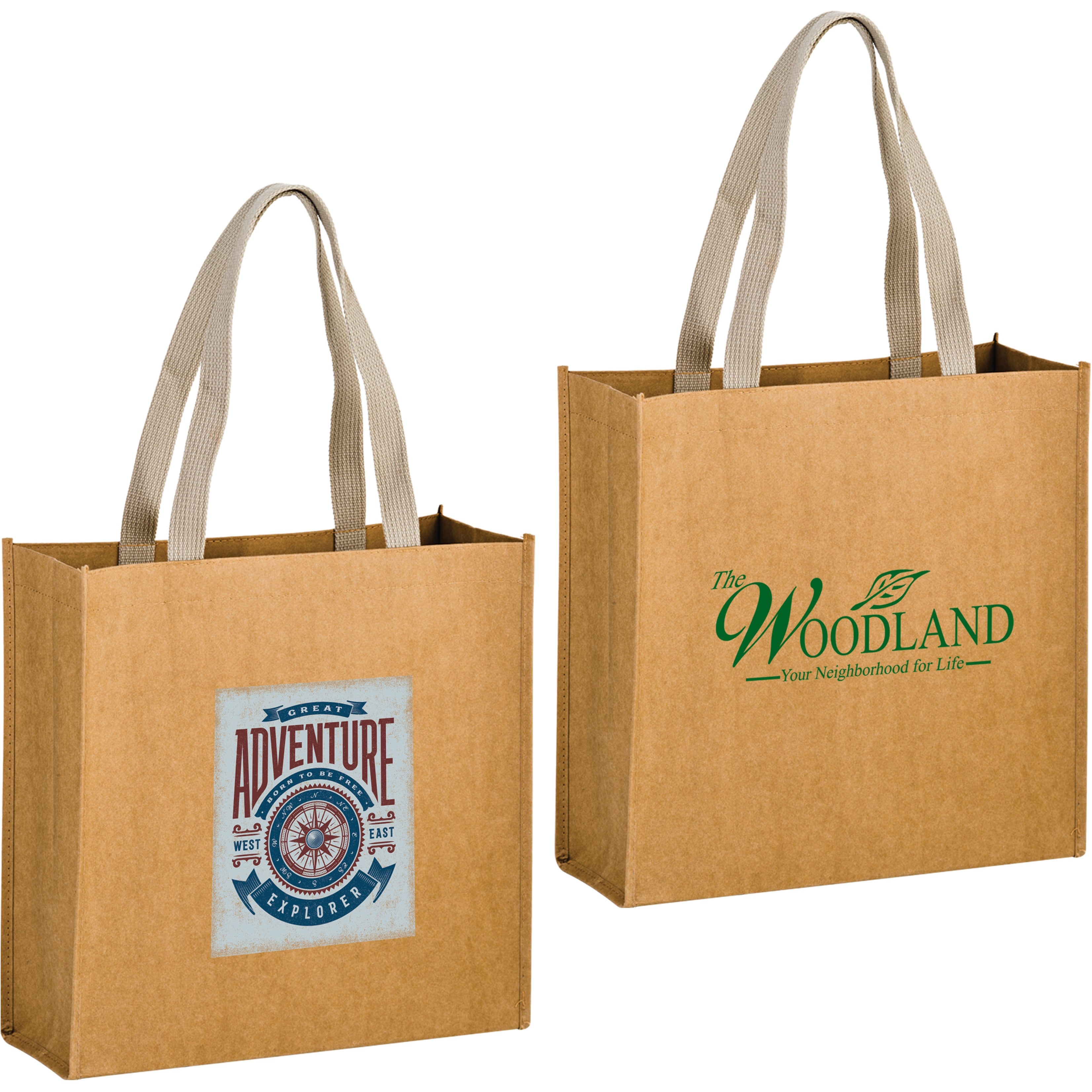 Kraft Paper Tote Bag | Web Handle | 13x5x13