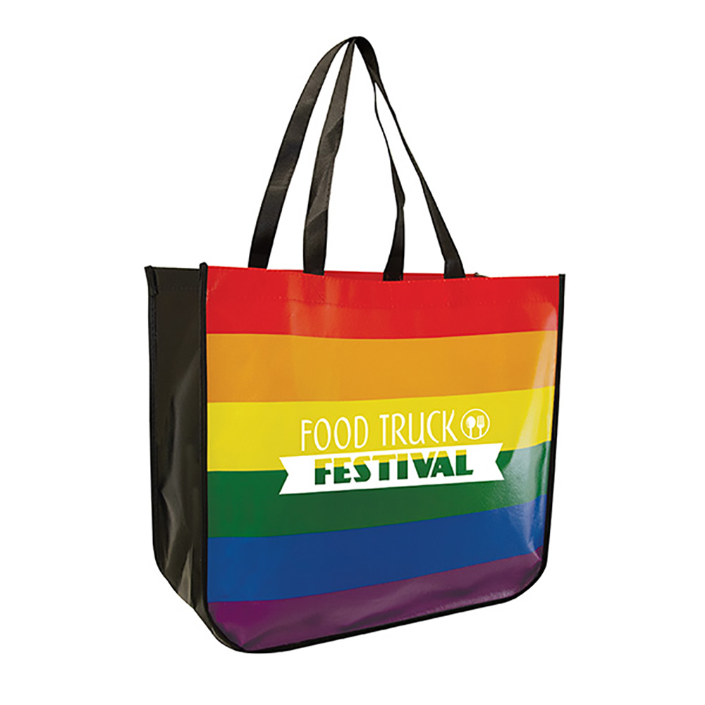 Recycled XL Rainbow Shopping Tote Bag
