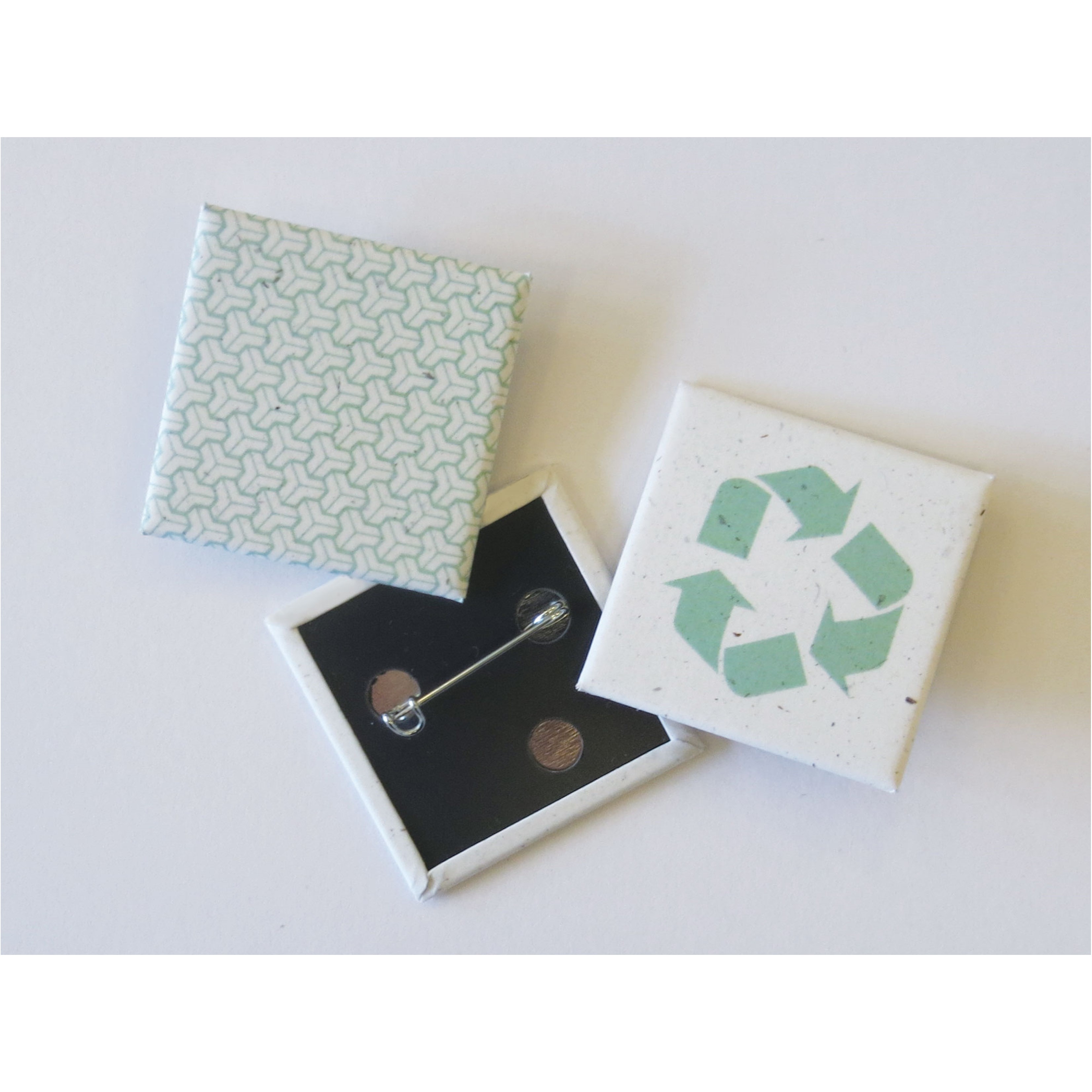 Hemp Paper Buttons | Recycled | USA Made | 1.5" | Square