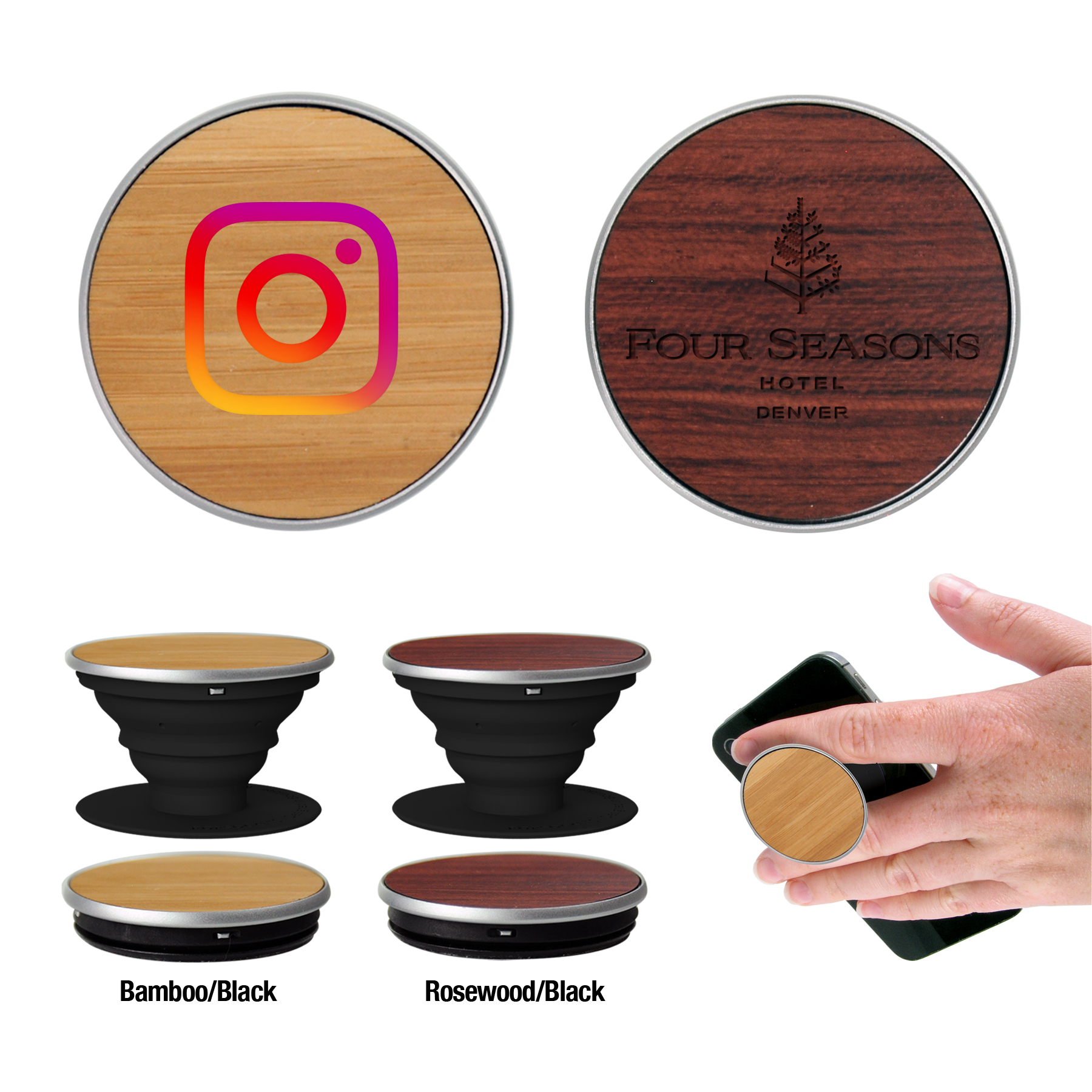 Engraved Wood PopSocket | Multi-Functional 