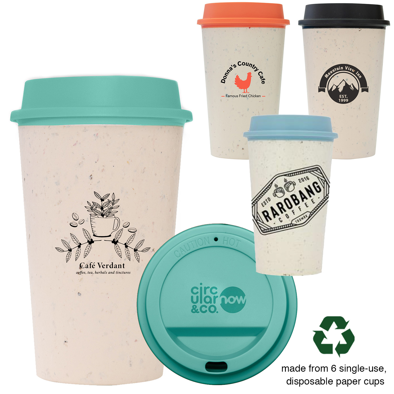 Recycled Coffee Cup Tumbler | Circular Now Cup | 12 oz 