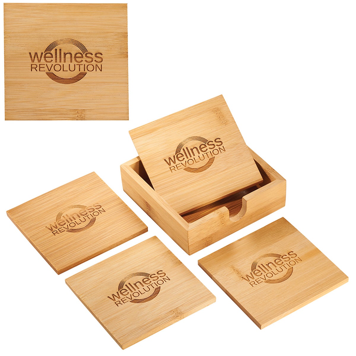 Bamboo Coaster Set Gift Set