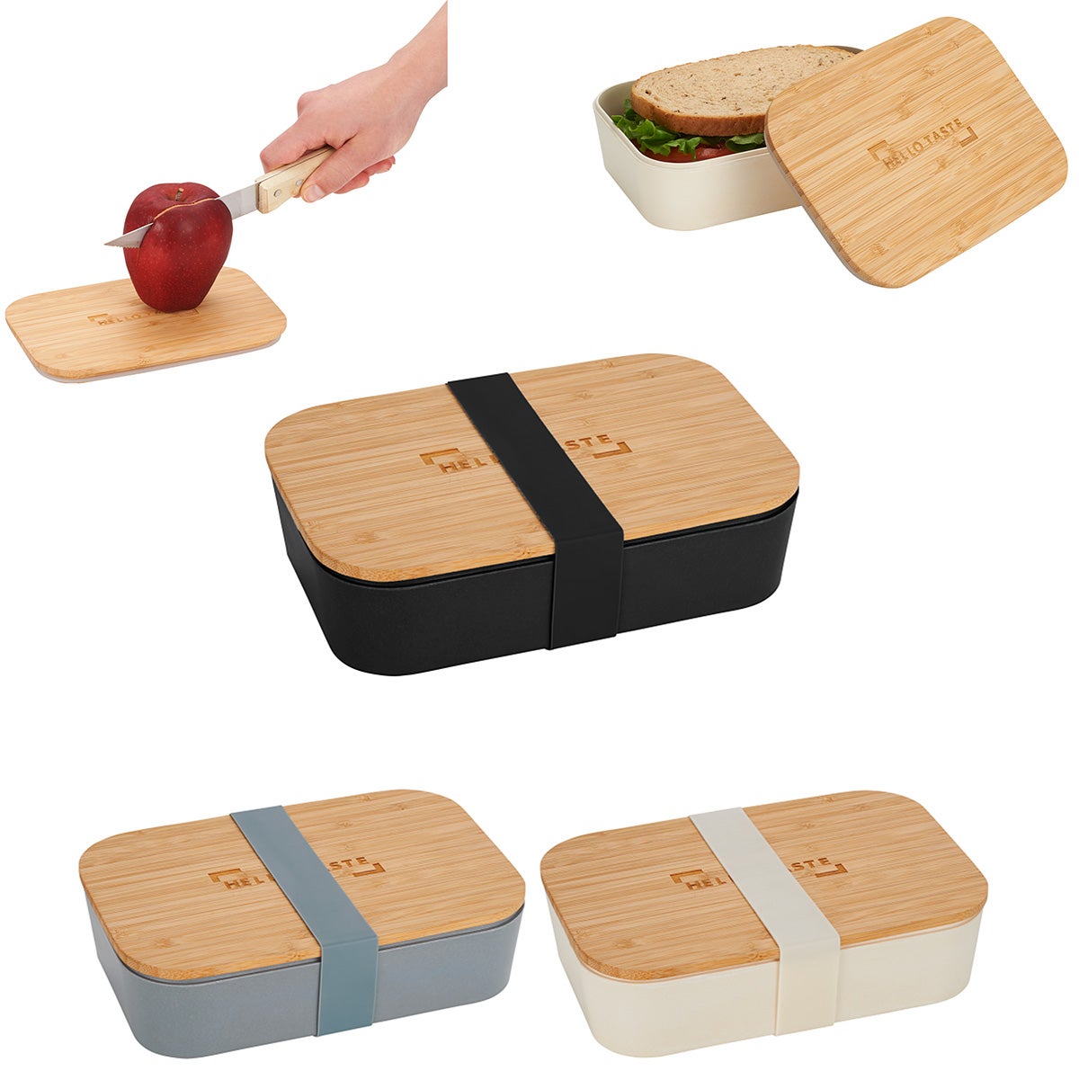 Bamboo Fiber Lunch Box with Cutting Board Lid