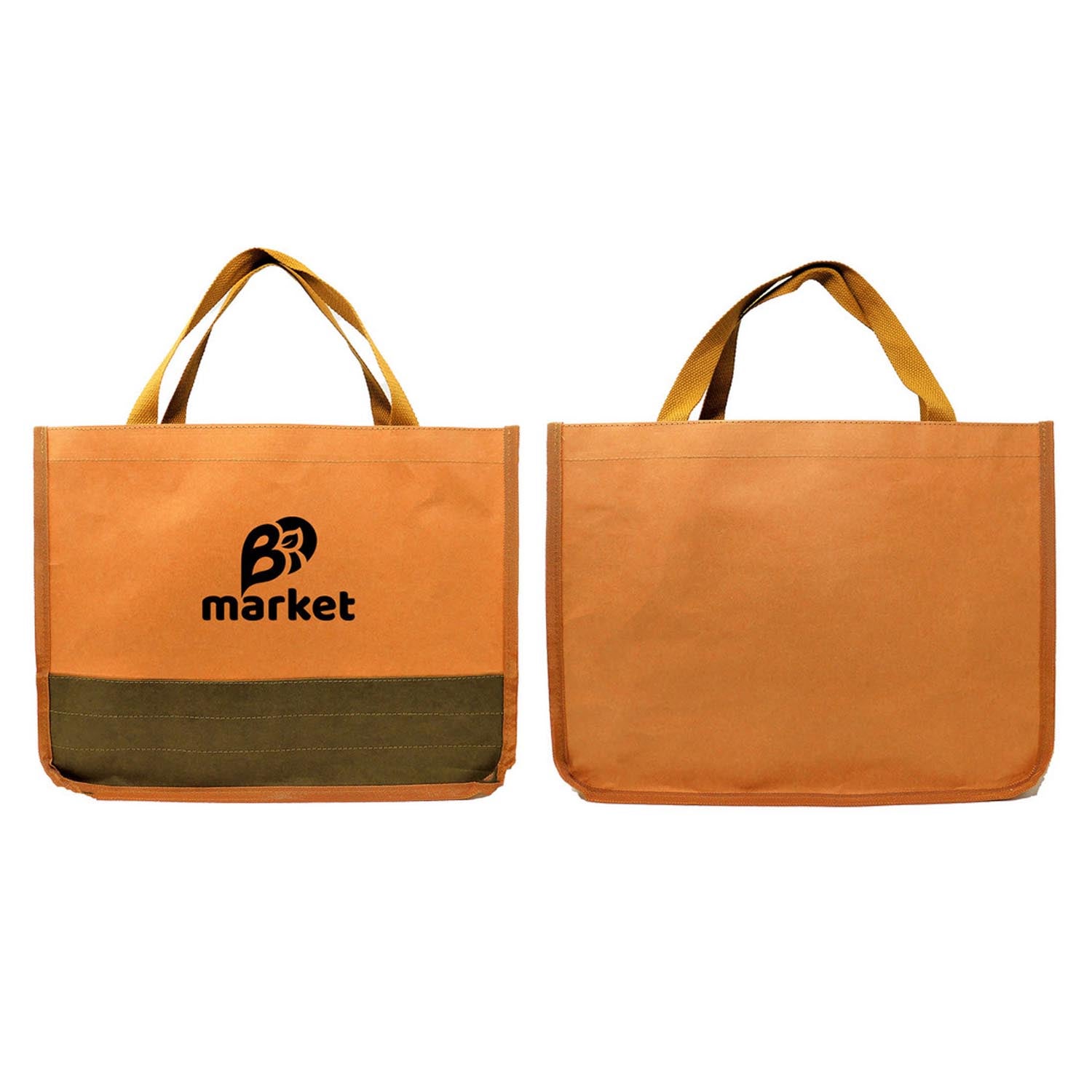 Promo White Kraft Brute Tote Bags (Full Color Logo)