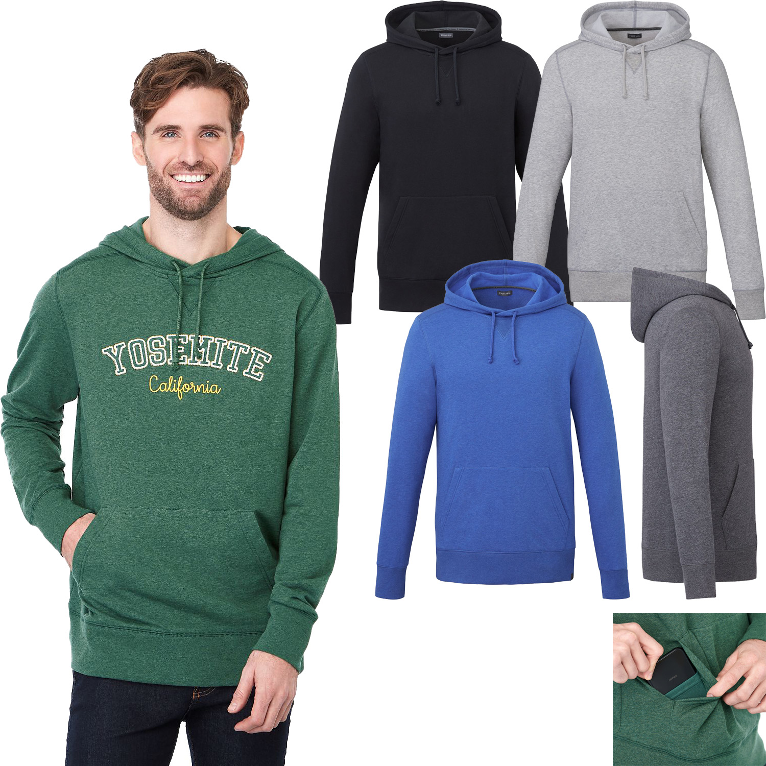 Men's Sustainable Eco Pullover Hoodie Recycled