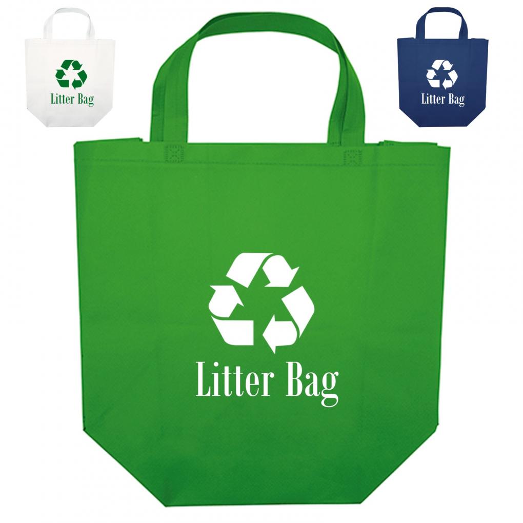 Large Litter Bag Recycled Non-Woven Tote | 21x9x17