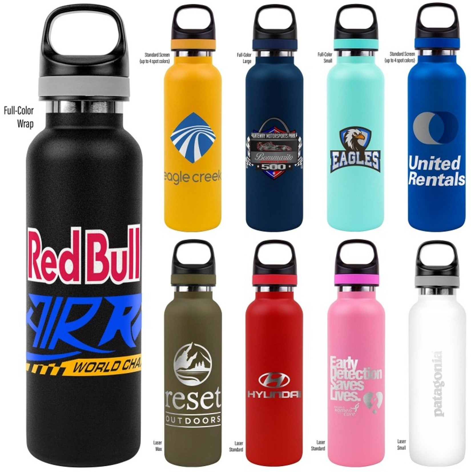 Eco Stainless Steel Water Bottle with Carry Handle Copper Lining 20 oz