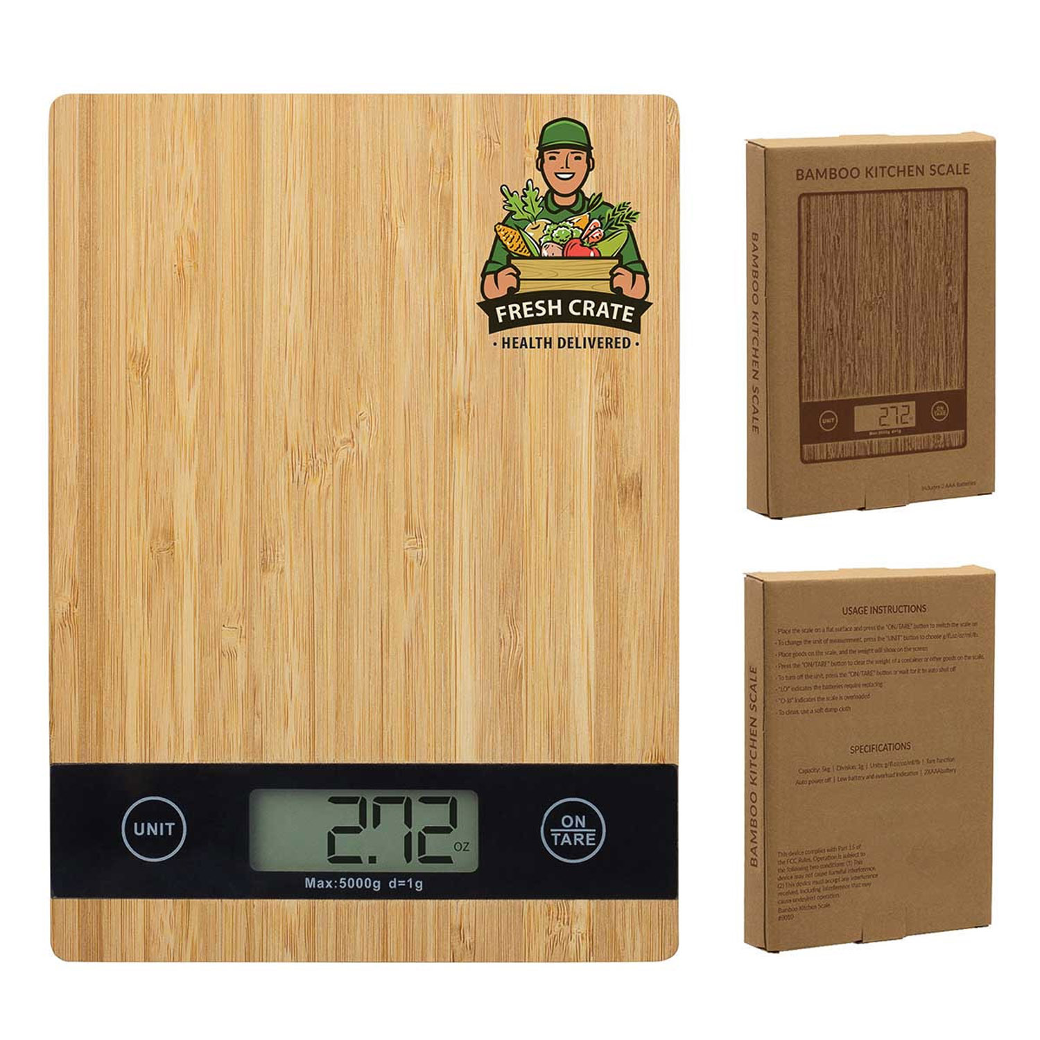 Custom Bamboo Kitchen Scale | Reusable
