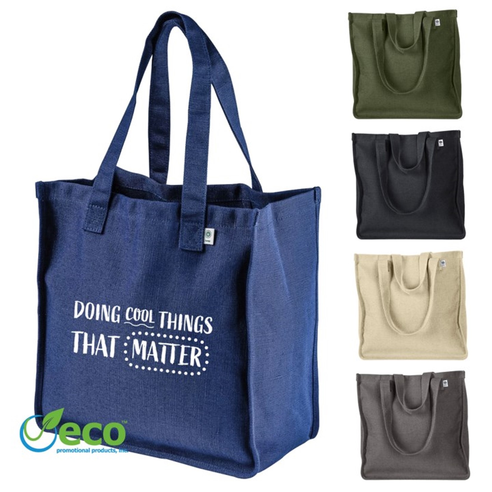 Custom Eco Hemp Market Tote Bag with Logo Branding Promo