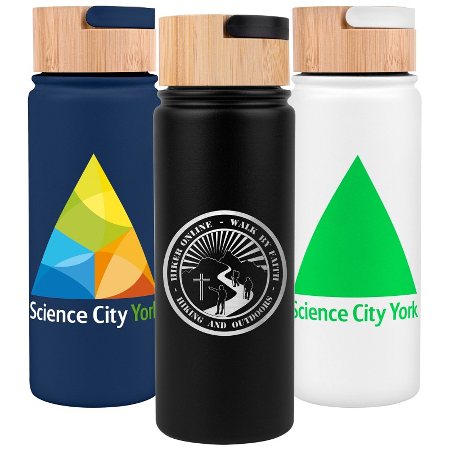 Stainless Steel Bottle with Carry Handle & Bamboo Lid | 20 oz