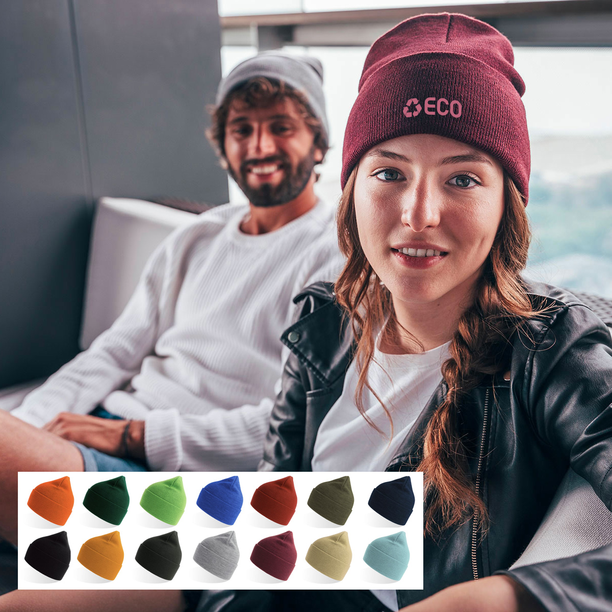 Embroidered Beanie Hat | 60% Recycled