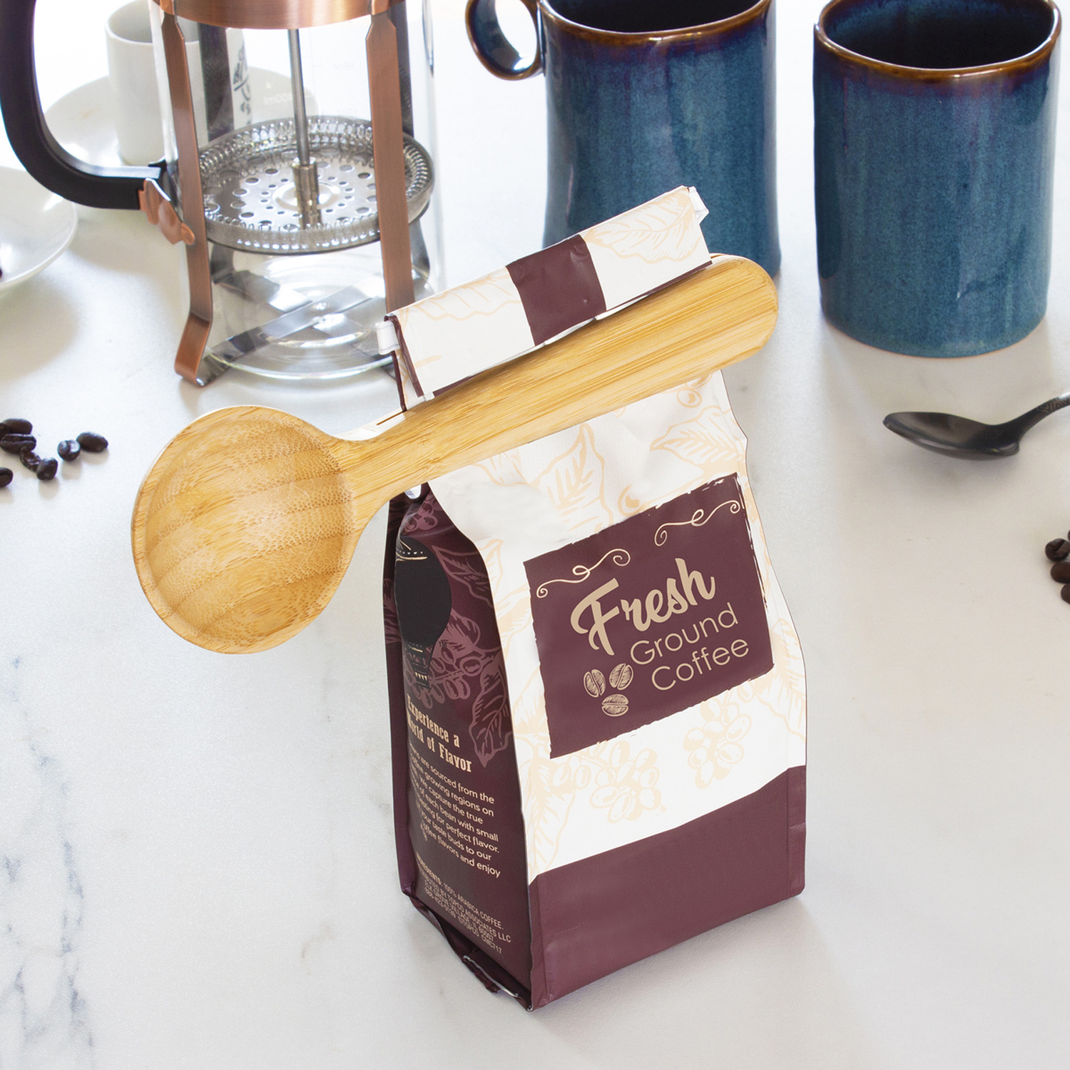 Bamboo Coffee Scoop with Bag Clip 