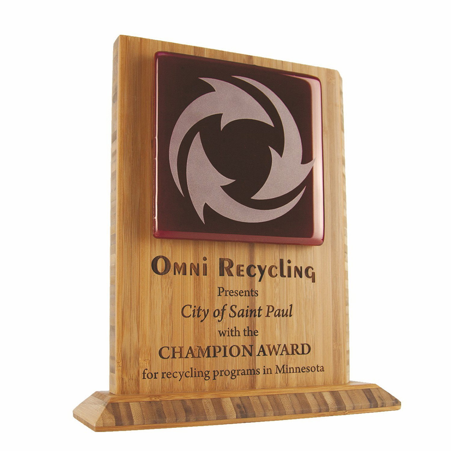 Bamboo and Recycled Glass Award | 8-1/2" x 10"