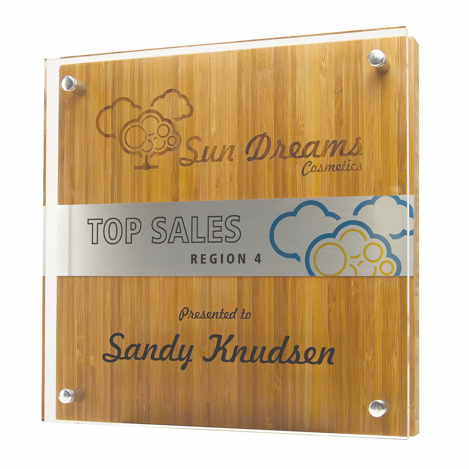Eco Friendly Plaque | Bamboo | USA Made | Full Color | 12" x 12"