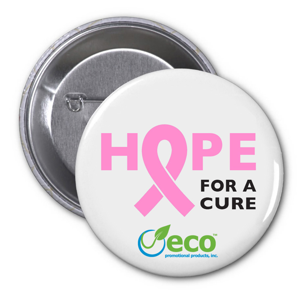 Breast Cancer Awareness  USA Made Recycled Round Buttons | Multiple Sizes | 1-3/4"