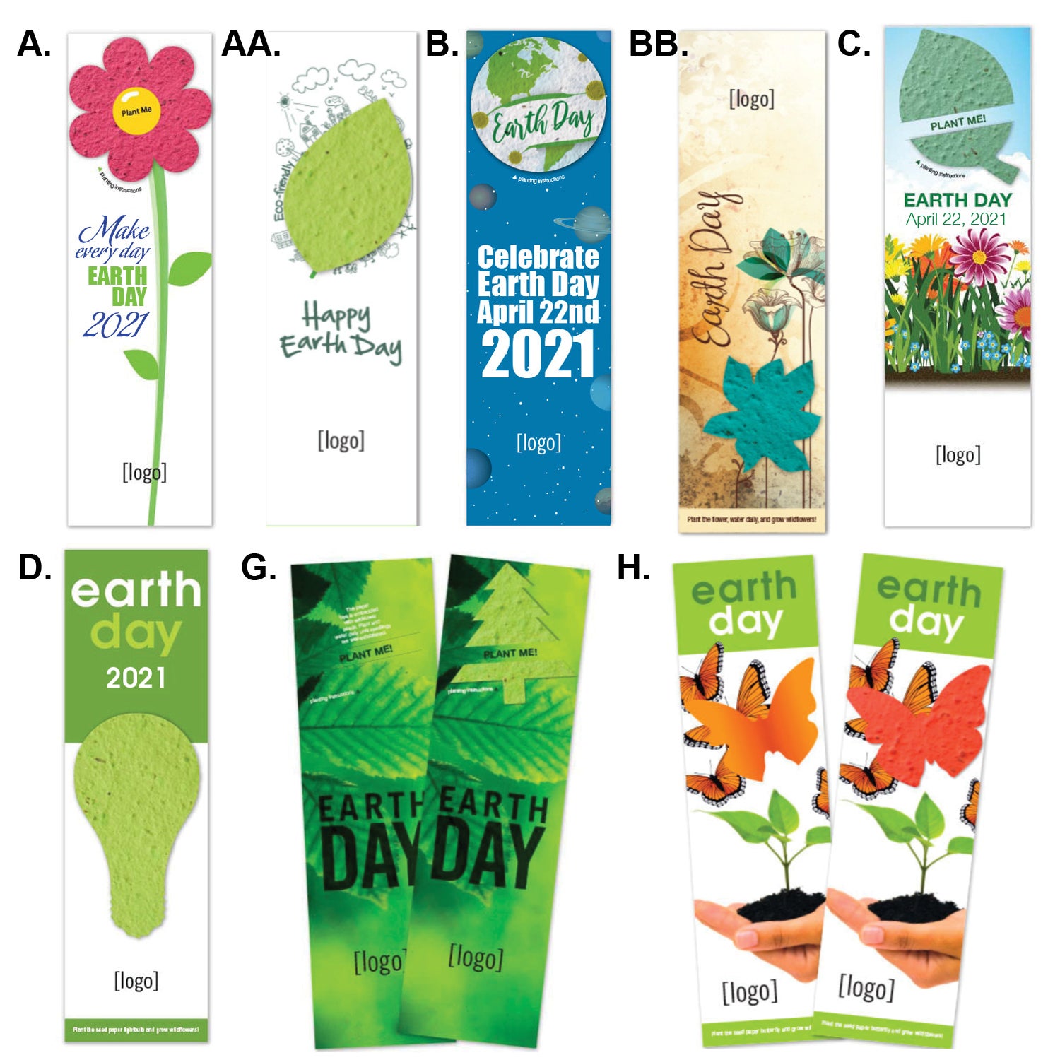 Earth Day USA Made Bookmarks With Seeded Plantable Shape