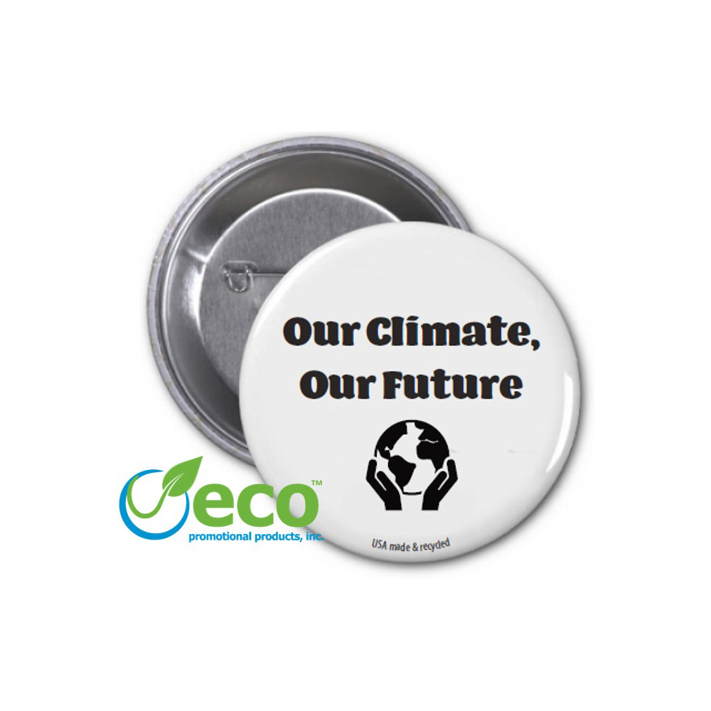 Climate Change USA Made Recycled Round Buttons | Multiple Sizes | 1-1/4"