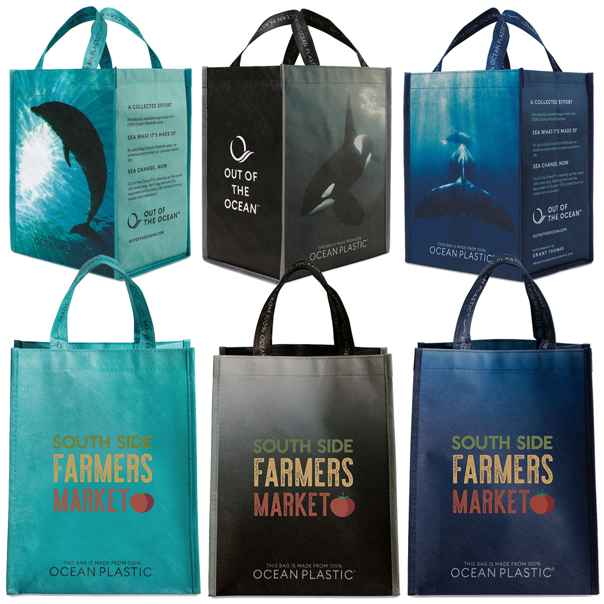 100% Recycled Ocean Plastic Tote Bag | 12x10x8