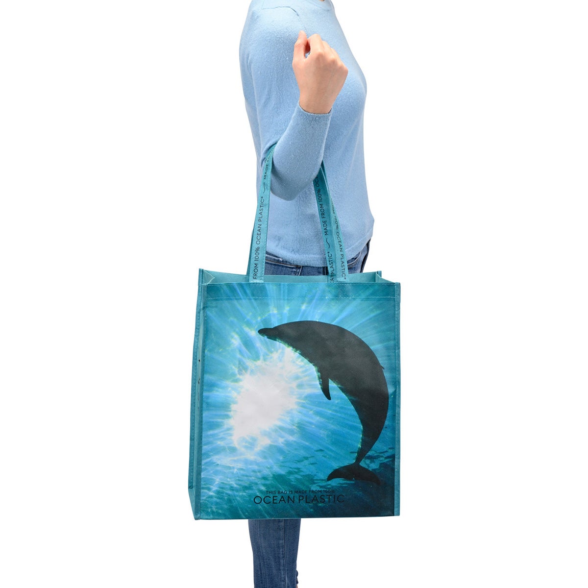 100% Recycled Ocean Plastic Tote Bag | 16x14x8