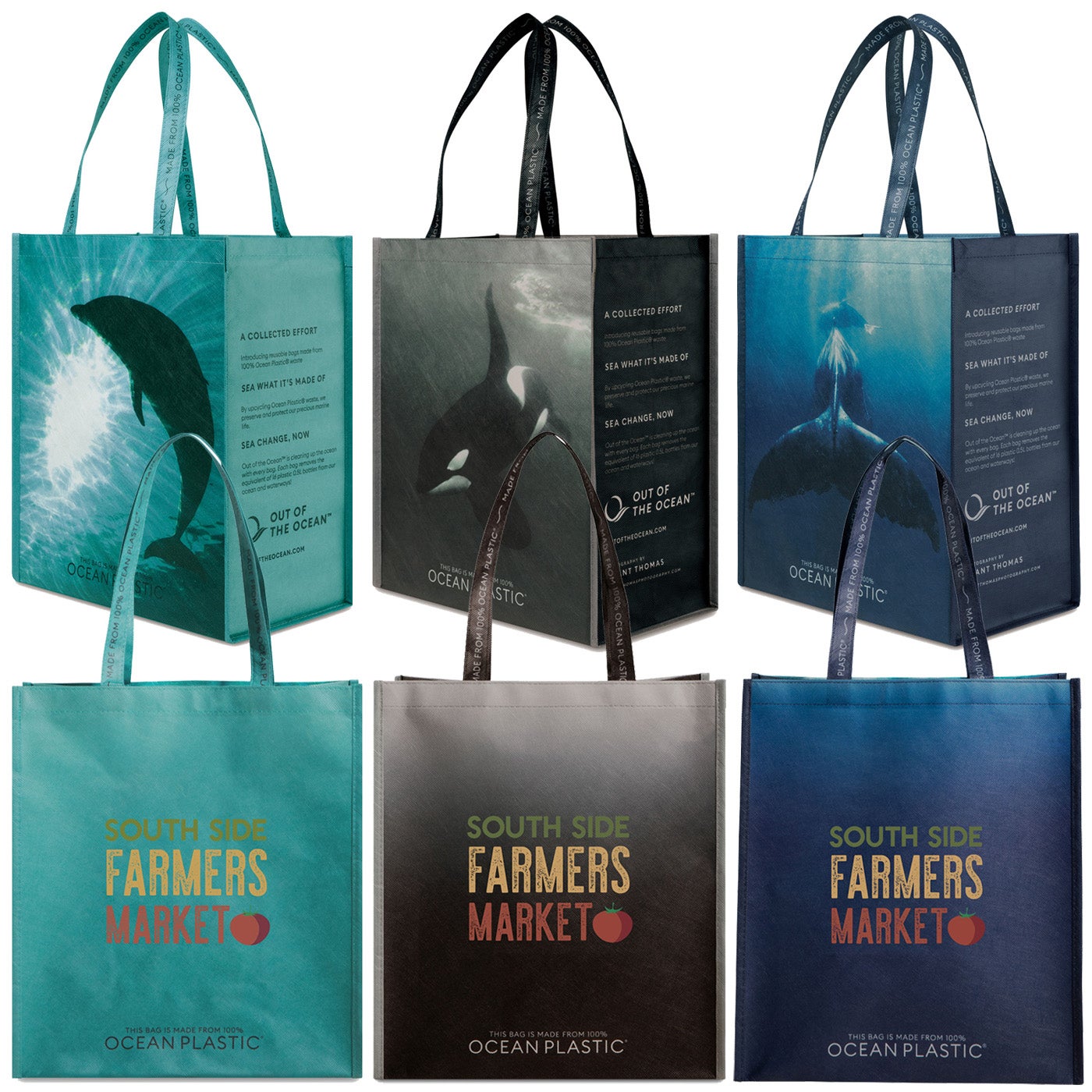 100% Recycled Ocean Plastic Tote Bag | 16x14x8