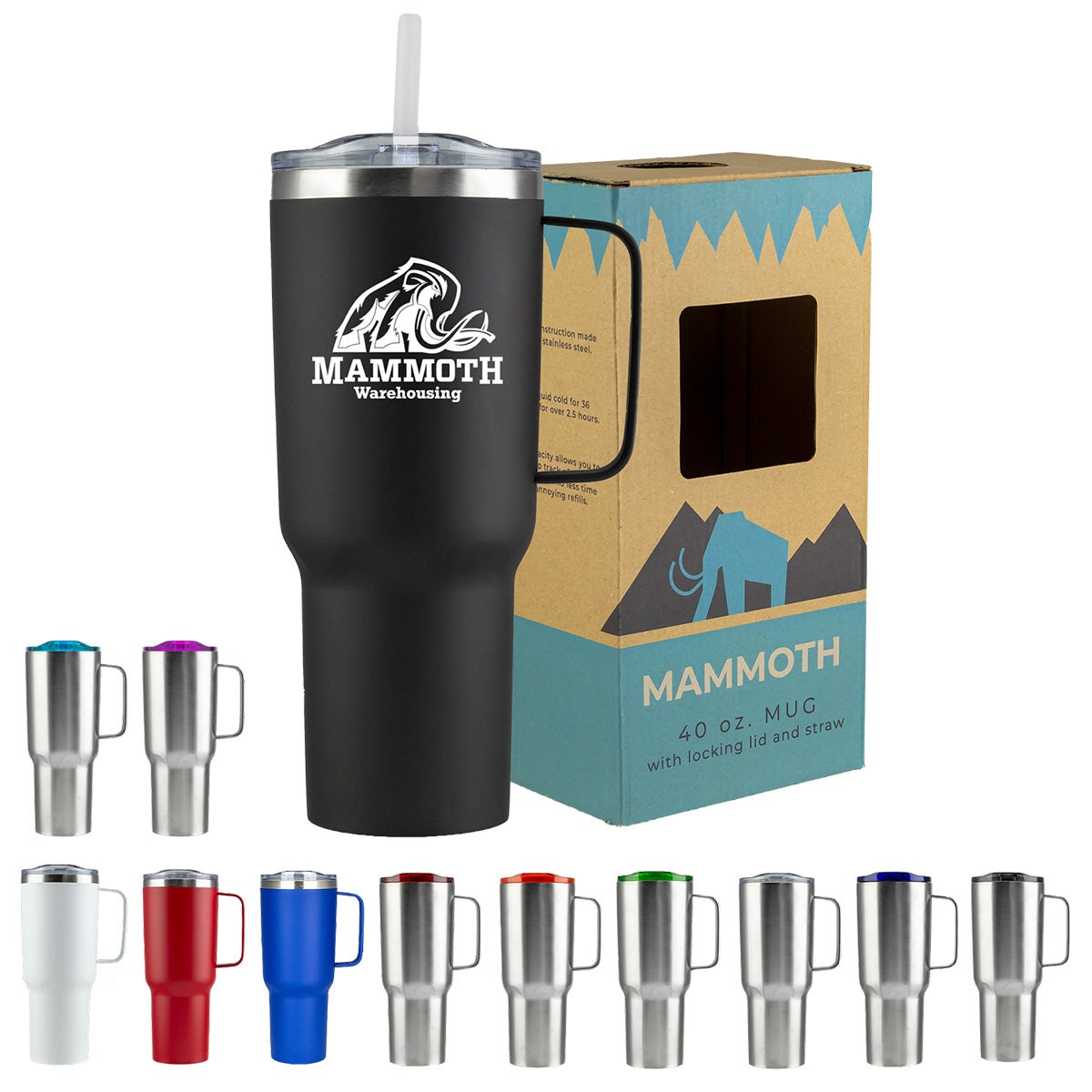 Custom Imprinted 40 oz Vacuum Insulated Tumbler with Straw