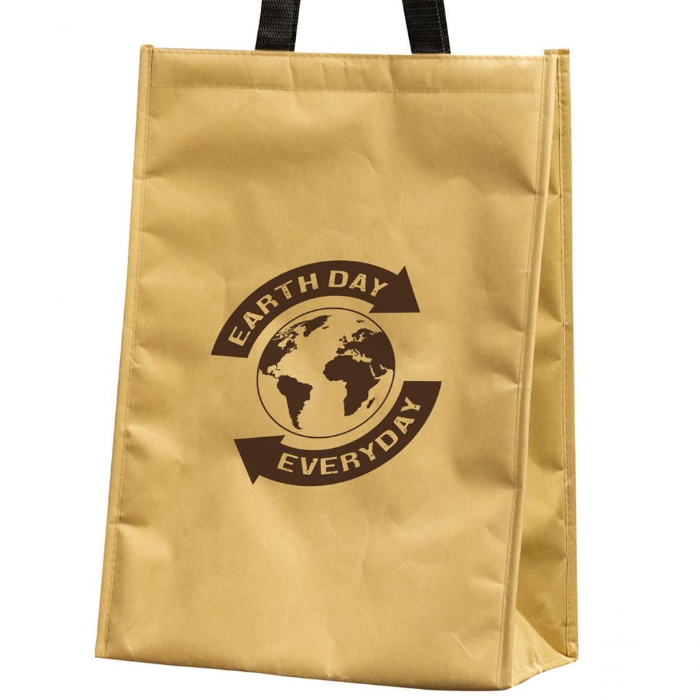 Earth Day Kraft Insulated Recycled Grocery Tote