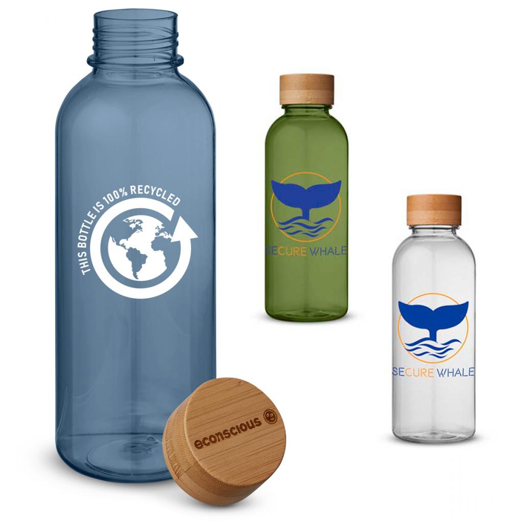 Earth Day Recycled Water Bottle with Bamboo Lid