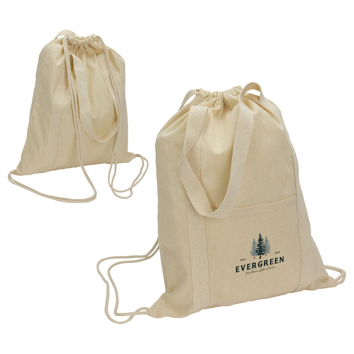 Recycled Blended Cotton Drawstring Shopper Backpack