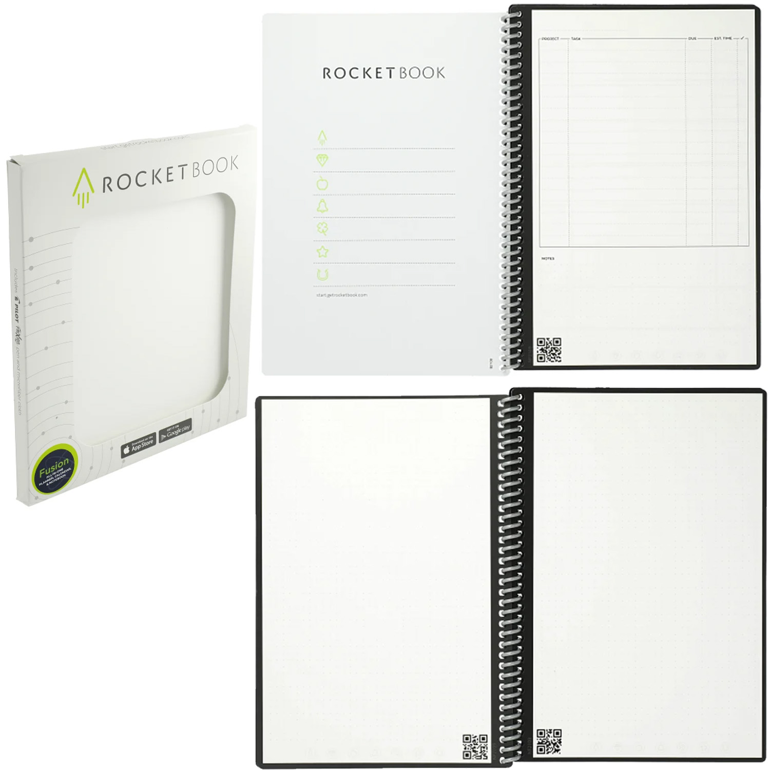 RocketBook Fusion Erasable Notebook Set | USA Made | 8.5x11