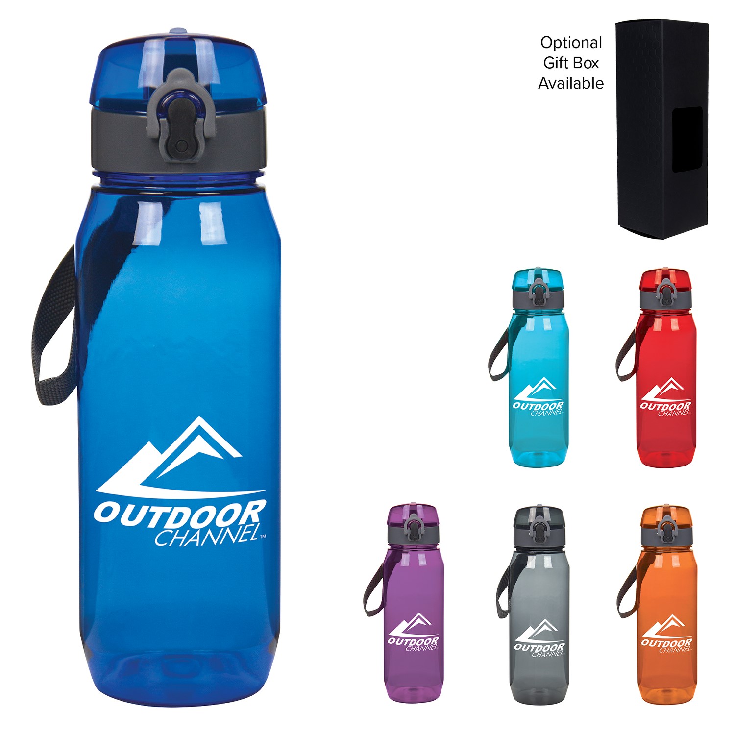 Sip Straw Lid Tritan Water Bottle with Carry Strap | 28 oz 