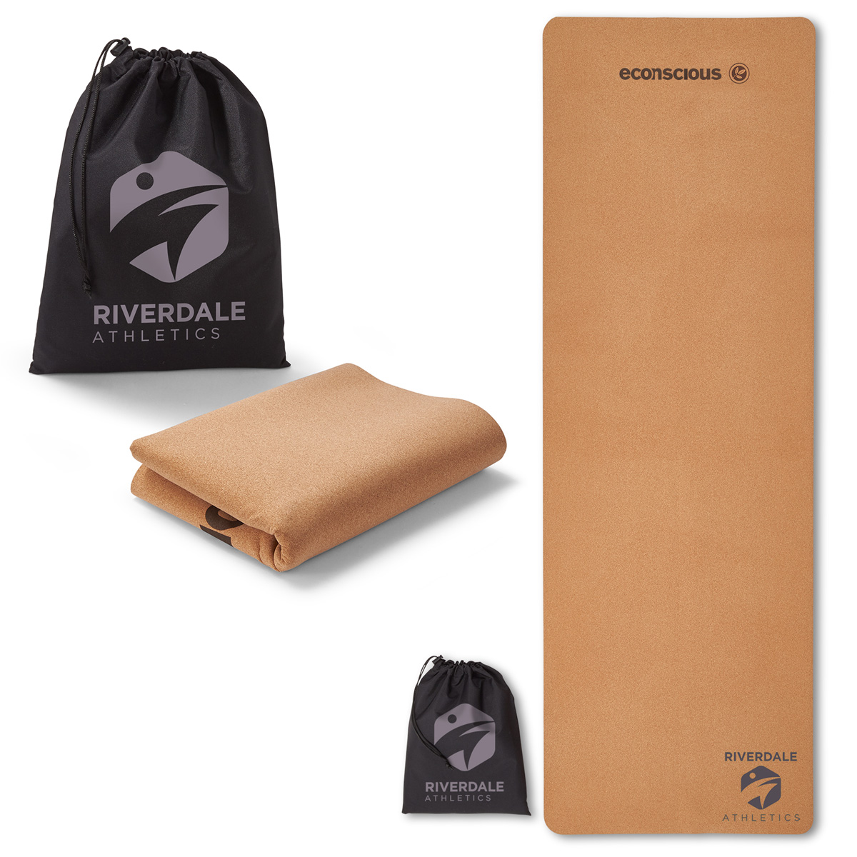 Custom Packable Yoga RPET Bag and CorK Yoga Mat