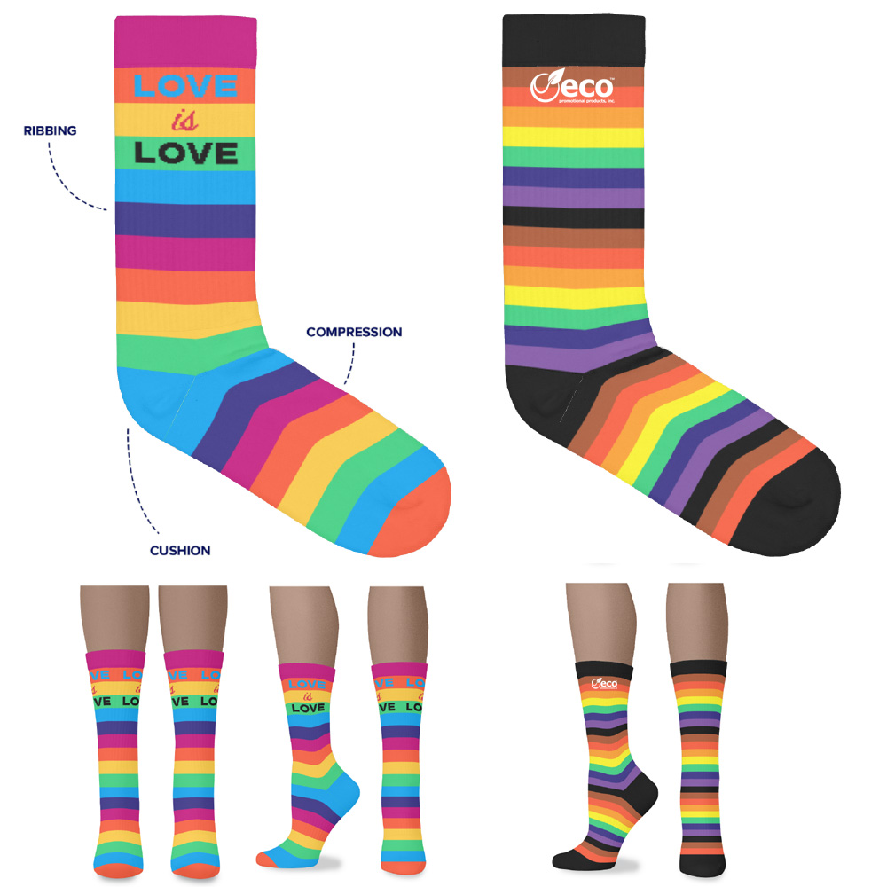 Pride Socks with Custom Top Wrap | USA Made